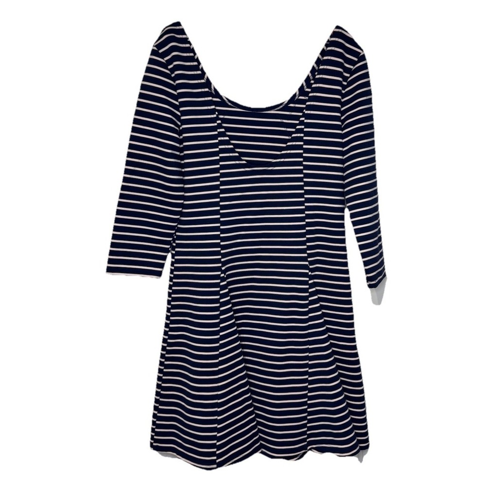Free People Women's Dress Nautical Knotty Jersey Knit Striped Blue White Large‎ - Picture 5 of 9